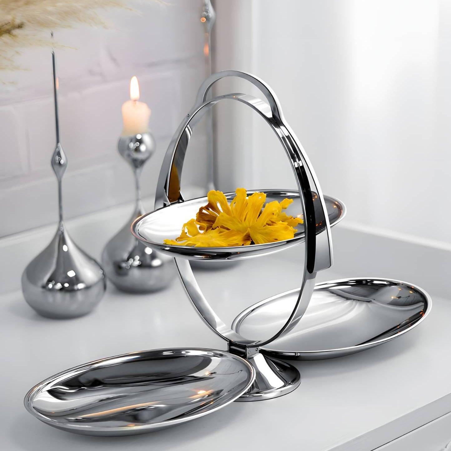 2 - Tier Foldable Dessert Stand - Luwak - Morden Minimalis Home Decor