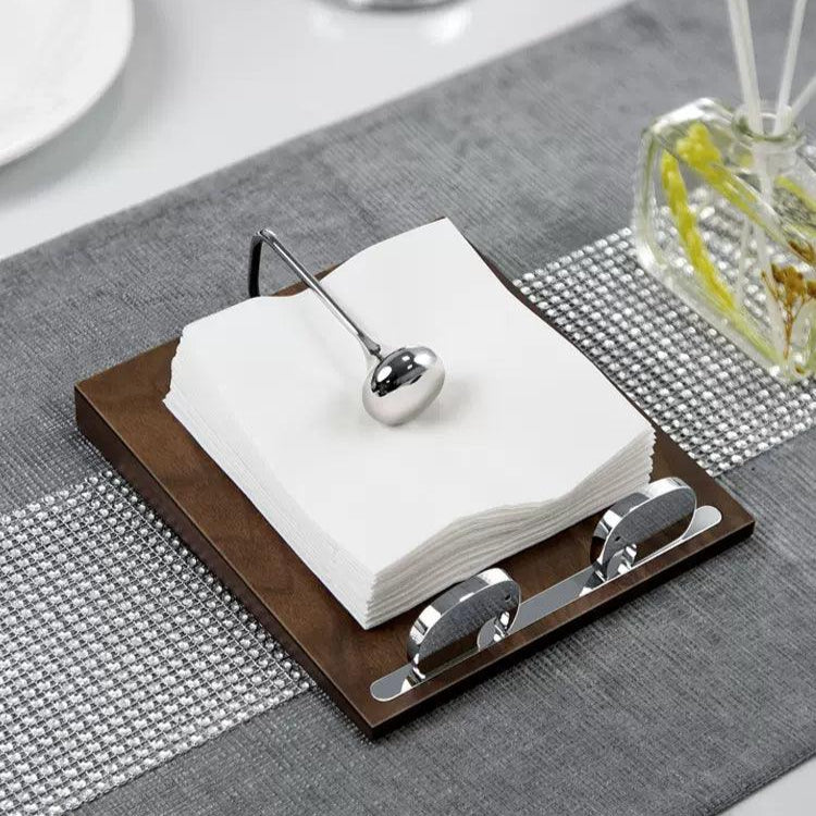 Walnut Base Tissue Box with Elephant Decorations - Luwak - Morden Minimalis Home Decor